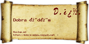 Dobra Ádám névjegykártya
